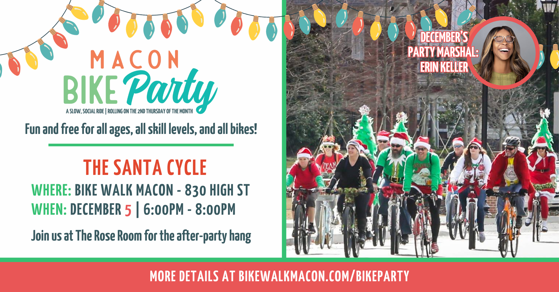 Macon Bike Party Santa Cycle Bike Walk Macon